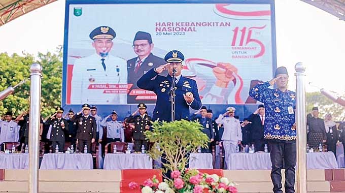 Komandan Satuan Radar (Dansatradar) 232 Dumai Letkol Lek M Fathillah P Bertindak Sebagai Inspektur Upacara Pada Upacara Hari Kebangkitan Nasional